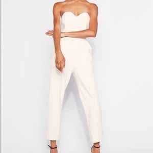 Cream jumpsuit, sleeveless. Petite!